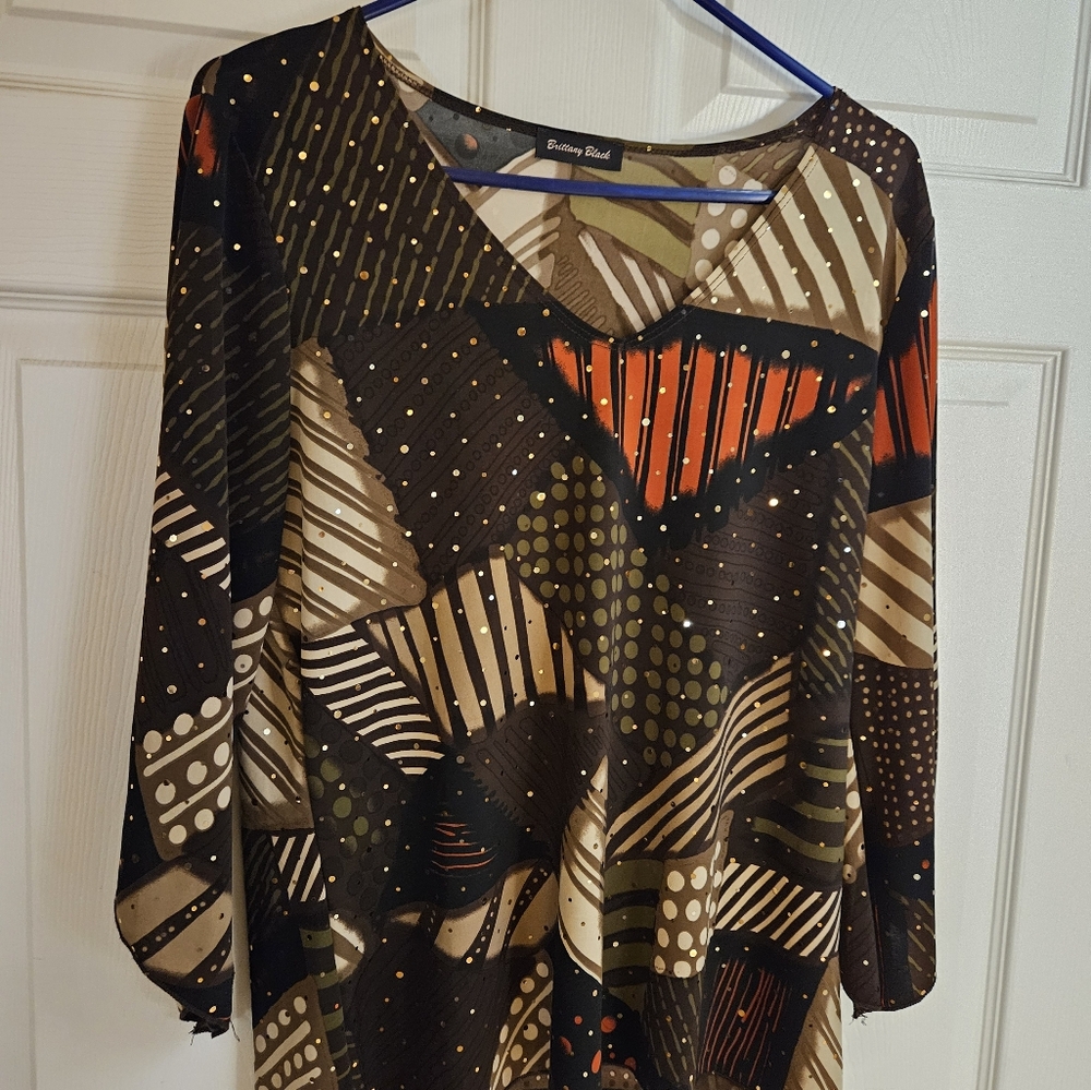 Ladies Brittany Black Brown Beautiful Top